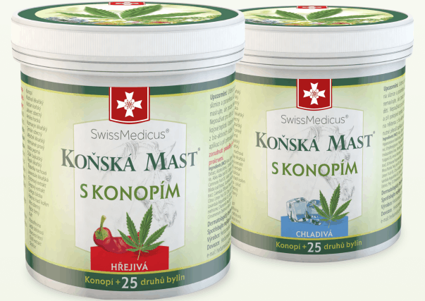 Koňská mast s konopím - chladivá, hřejivá